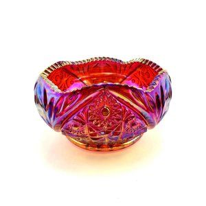 Vintage Carnival Glass Mid Century Candy Bowl